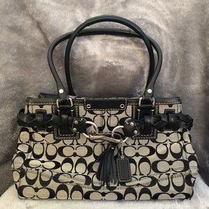 Coach Hampton Shoulder Bag Fabric Signature C